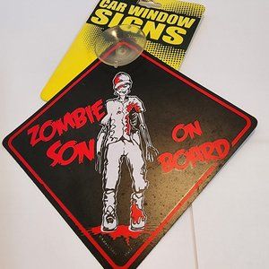 Plastic Car Window Sign - Zombie Son on Board